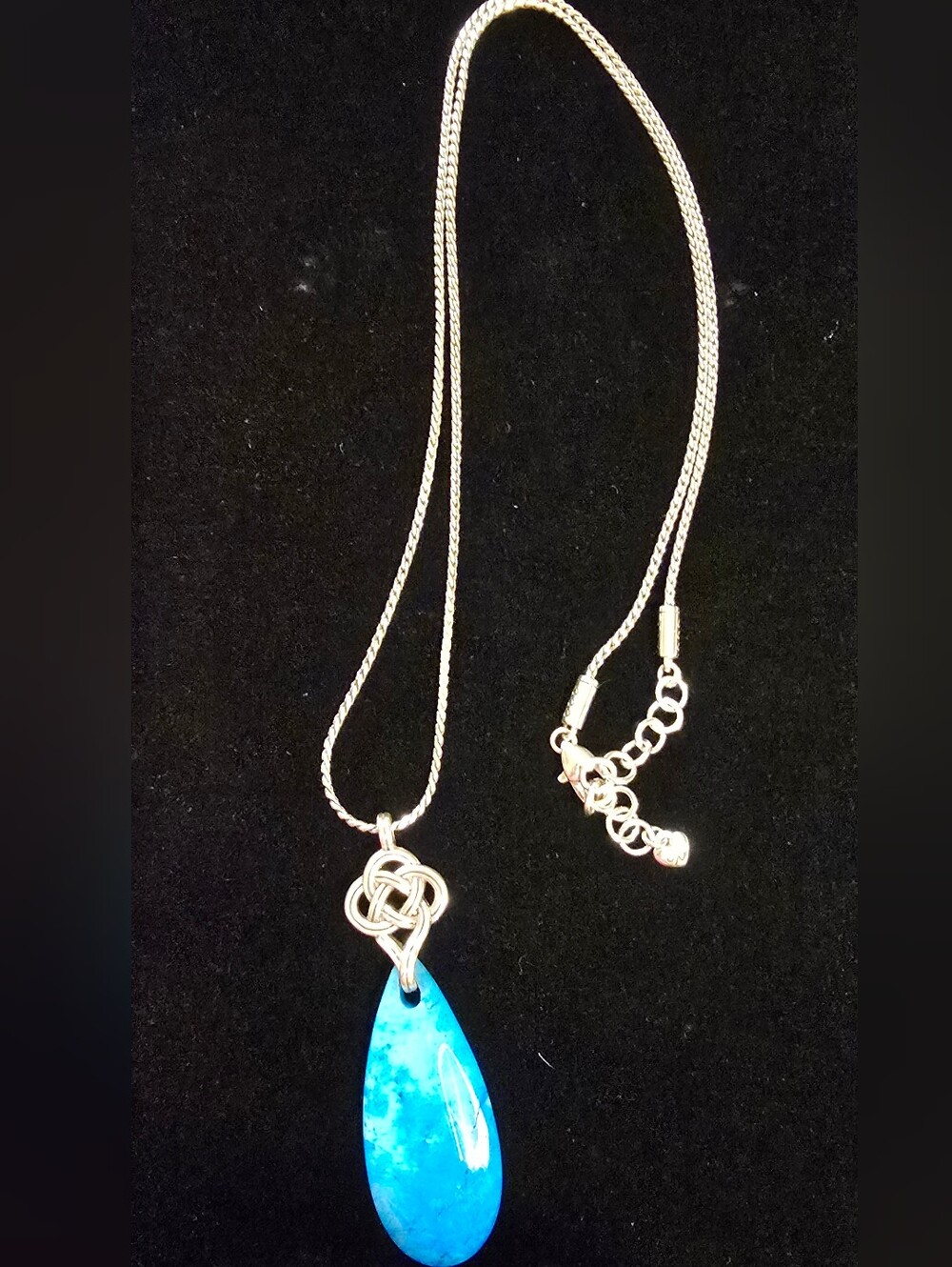 Brighton Interlok Turquoise Quartz Teardrop Necklace